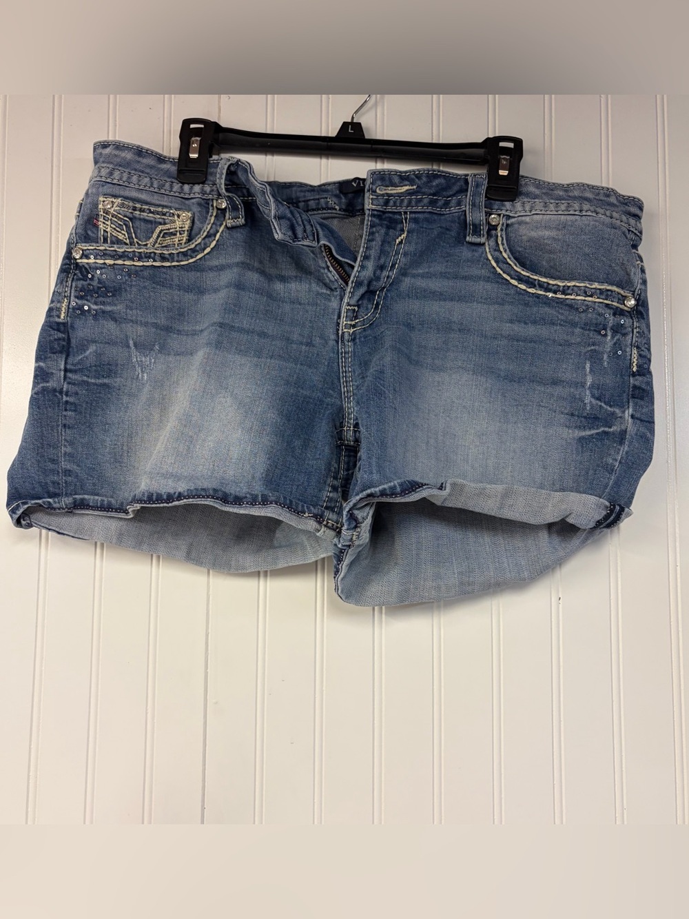 Vigoss Embellished Denim Jean Shorts Heritage Fit 15/16